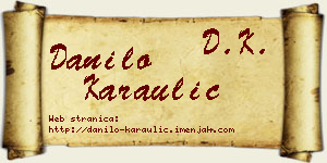 Danilo Karaulić vizit kartica